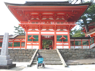 日御碕神社入口の階段の写真