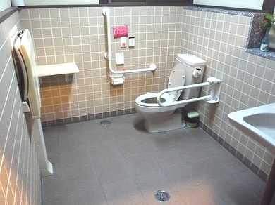 銀山公園にある身障者用トイレの内部の写真