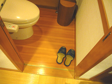大浴場（森の湯）の脱衣所にある洋式トイレの写真